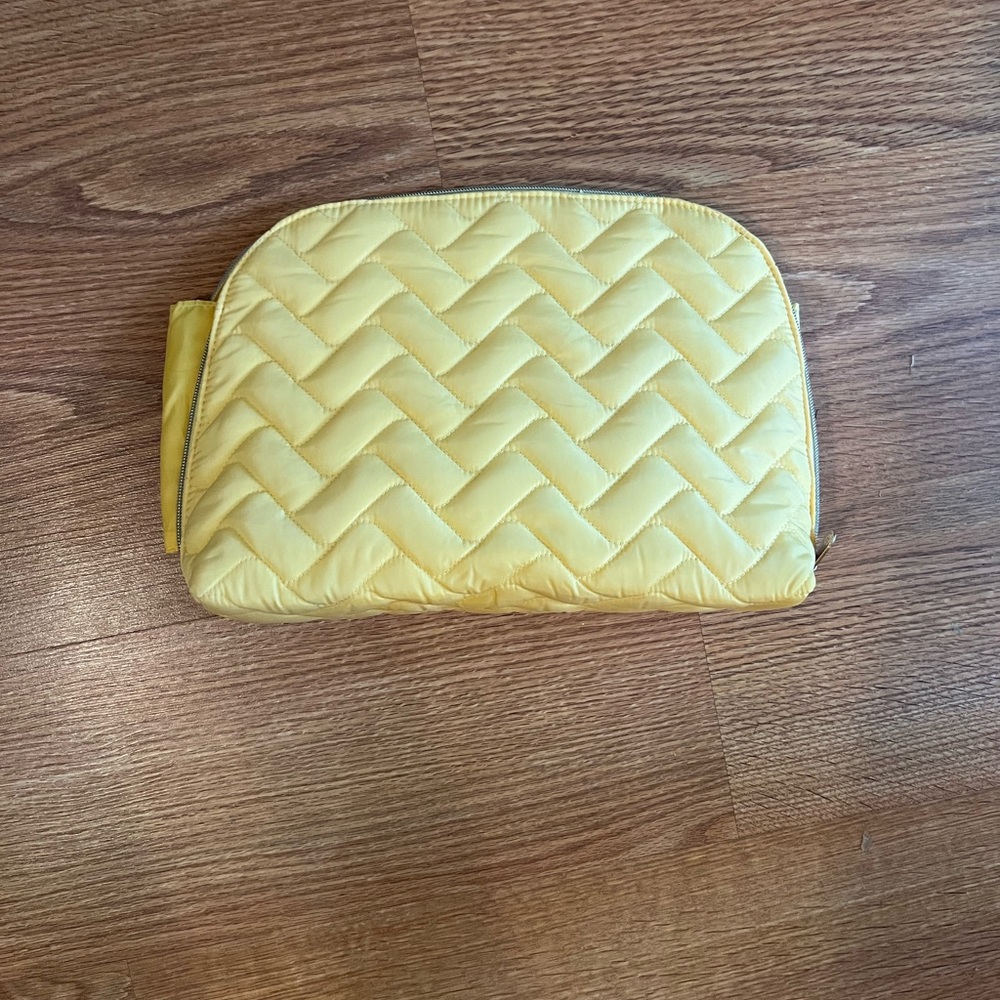 Sonia Kashuk Yellow Quilted Cosmetic Bag